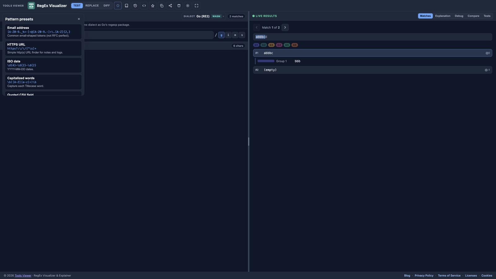 UUID and GUID strings highlighted by a regex pattern in an online tester